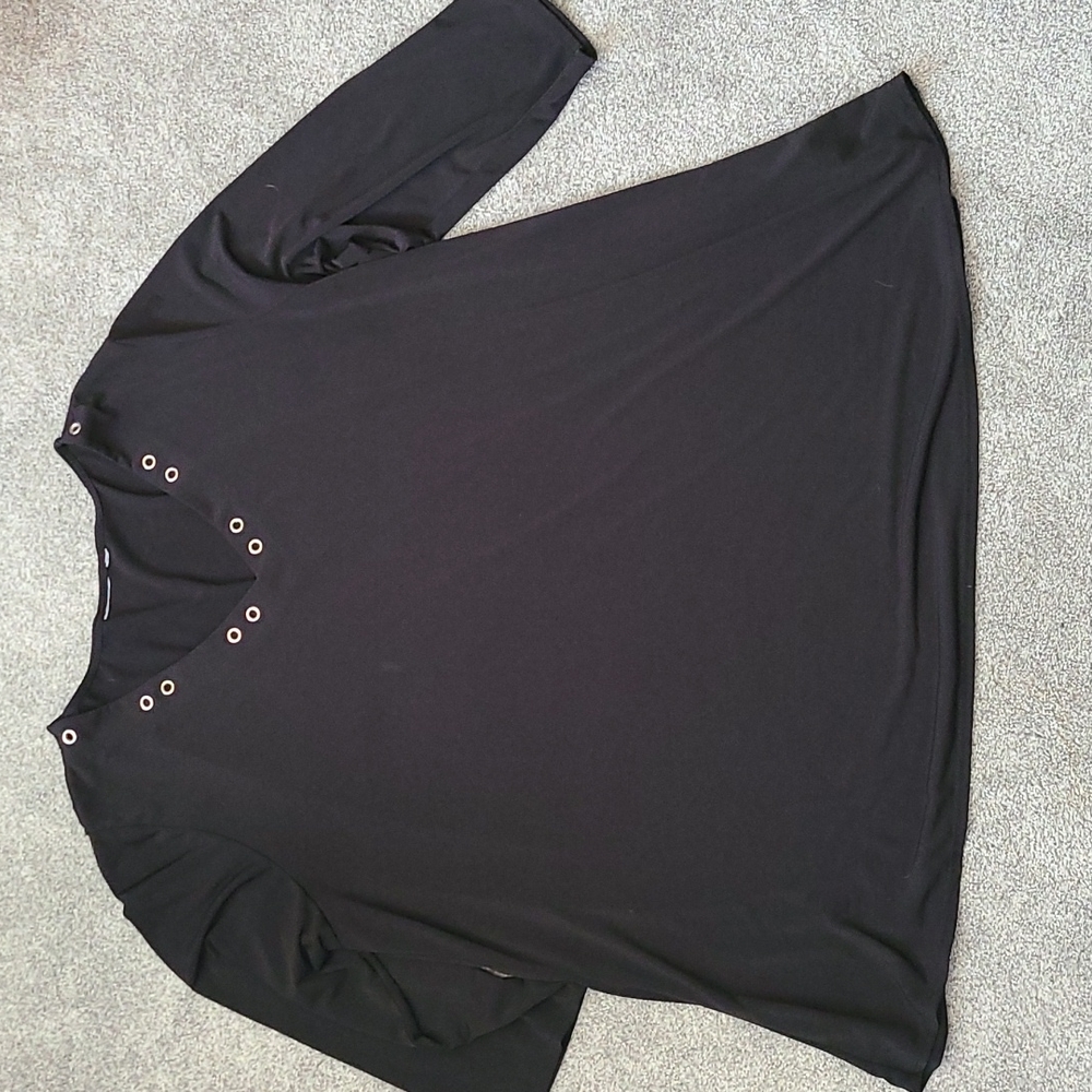 Black Blouse with Silver Embellishments